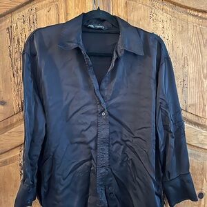 Zara Black Satin Shirt